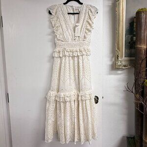 Cleobella Cherie Midi Dress Ivory Size S